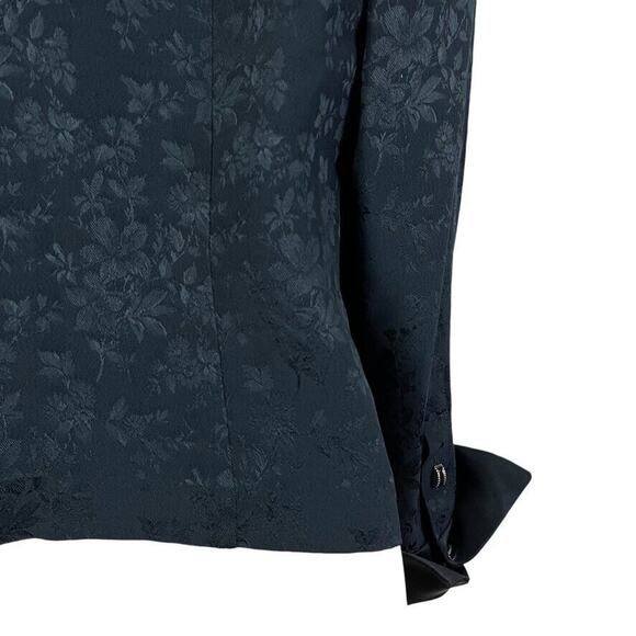 Dana Buchman Petite Black Satin Vintage Whimsigoth Cuffed Blazer Jacket 4P - Picture 11 of 16